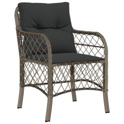 Ensemble à manger de jardin 5 pcs coussins gris résine tressée 510709510709