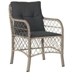 Ensemble à manger de jardin et coussins 5 pcs gris clair rotin 510715510715