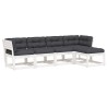 Salon de jardin 5 pcs avec coussins blanc bois massif de pin 510716510716