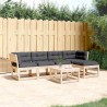 Salon de jardin 5 pcs avec coussins bois de pin massif 510719510719