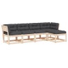 Salon de jardin 5 pcs avec coussins bois de pin massif 510719510719
