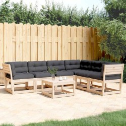 Salon de jardin 6 pcs avec coussins bois de pin massif 510721510721