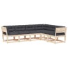 Salon de jardin 6 pcs avec coussins bois de pin massif 510721510721