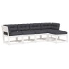 Salon de jardin 5 pcs avec coussins blanc bois massif de pin 510723510723