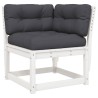 Salon de jardin 5 pcs avec coussins blanc bois massif de pin 510723510723