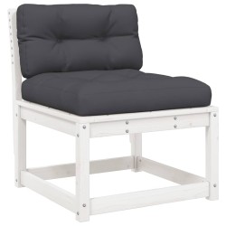 Salon de jardin 5 pcs avec coussins blanc bois massif de pin 510723510723