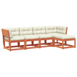 Salon de jardin 5 pcs avec coussins cire marron bois pin massif 510724510724
