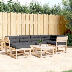 Salon de jardin 6 pcs avec coussins bois de pin massif 510725510725