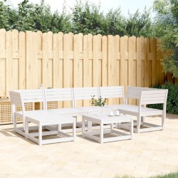 Salon de jardin 6 pcs blanc bois de pin massif 510729510729