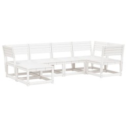 Salon de jardin 6 pcs blanc bois de pin massif 510729510729