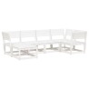 Salon de jardin 6 pcs blanc bois de pin massif 510729510729