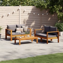 Salon de jardin avec coussins 3 pcs bois massif d'acacia 510735510735