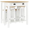 Ensemble de bar 5 pcs Blanc Bois de pin massif 510737510737