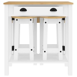 Ensemble de bar 5 pcs Blanc Bois de pin massif 510737510737