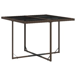 Ensemble à manger de jardin et coussins 9 pcs marron poly rotin 510742510742