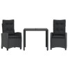Ensemble à manger de jardin avec coussins 3 pcs Noir 510743510743