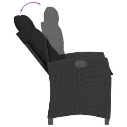 Ensemble à manger de jardin avec coussins 3 pcs Noir 510743510743