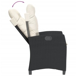 Ensemble à manger de jardin avec coussins 3 pcs Noir 510754510754