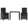 Ensemble à manger de jardin avec coussins 3 pcs Noir 510755510755