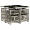 Ensemble à manger de jardin et coussins 9 pcs gris clair rotin 510759510759