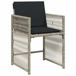 Ensemble à manger de jardin et coussins 9 pcs gris clair rotin 510759510759