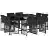 Ensemble à manger de jardin 9pcs coussins noir résine tressée 510762510762