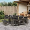 Ensemble à manger de jardin 11pcs avec coussins gris poly rotin 510763510763