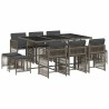 Ensemble à manger de jardin 11pcs avec coussins gris poly rotin 510763510763
