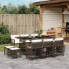 Ensemble à manger de jardin et coussins 11 pcs marron rotin 510764510764