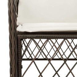 Ensemble à manger de jardin 5 pcs et coussins marron poly rotin 510766510766