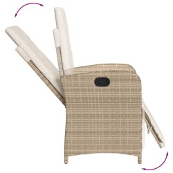 Ensemble de bistro 3 pcs avec coussins beige résine tressée 510767510767