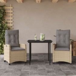 Ensemble à manger de jardin et coussins 3 pcs mélange beige 510771510771
