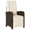 Ensemble de bistro 3 pcs avec coussins marron résine tressée 510776510776
