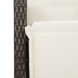 Ensemble de bistro 3 pcs avec coussins marron résine tressée 510776510776