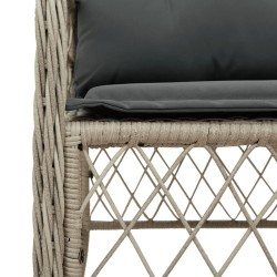 Ensemble de bistro 3 pcs et coussins gris clair résine tressée 510778510778