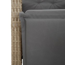 Ensemble de bistro 3 pcs avec coussins beige résine tressée 510783510783