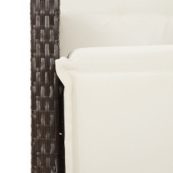 Ensemble à manger de jardin 3 pcs et coussins marron poly rotin 510787510787