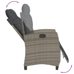Ensemble à manger de jardin 3 pcs coussins gris résine tressée 510789510789