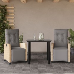 Ensemble à manger de jardin et coussins 3 pcs mélange beige 510791510791