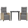 Ensemble à manger de jardin et coussins 3 pcs mélange beige 510791510791