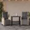 Ensemble à manger de jardin 3pcs coussins gris clair poly rotin 510792510792