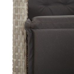 Ensemble à manger de jardin 3pcs coussins gris clair poly rotin 510792510792