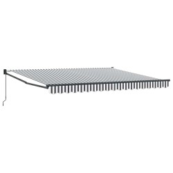 Auvent rétractable anthracite et blanc 4x3 m tissu et aluminium 510794510794