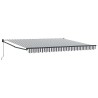 Auvent rétractable anthracite et blanc 4x3 m tissu et aluminium 510794510794