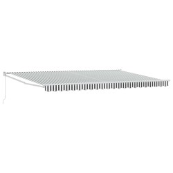 Auvent rétractable anthracite et blanc 5x3 m tissu et aluminium 510795510795
