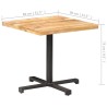 Table de bistro Carrée 80x80x75 cm Bois de manguier brut 510800510800