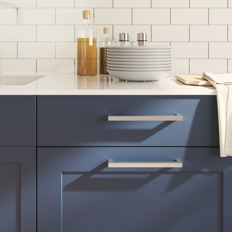 Poignées d'armoire 10 pcs argenté 192 mm acier inoxydable 510802510802