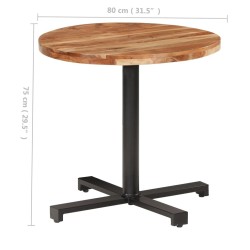 Table de bistro Ronde Ø80x75 cm Bois d'acacia massif 510804510804
