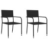 Ensemble à manger de jardin 3 pcs noir résine tressée et acier 510807510807