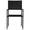 Ensemble à manger de jardin 3 pcs noir résine tressée et acier 510807510807